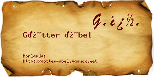 Götter Ábel névjegykártya